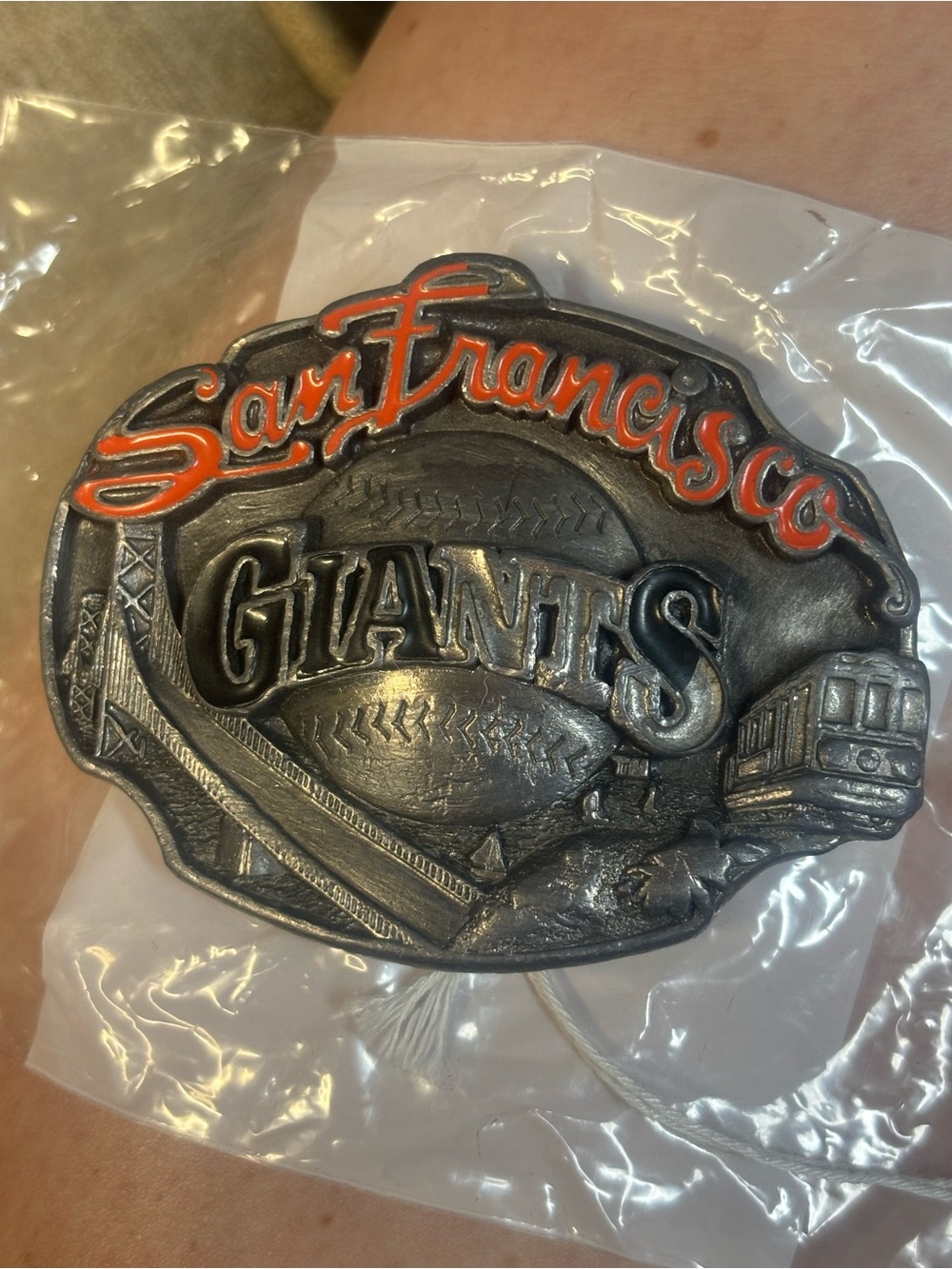 San Francisco Giants Belt Buckle - Orange and Gunmetal